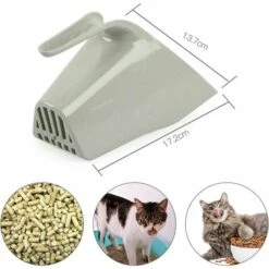 DEVENIRRICHE Pelle à Litière Pour Chat, Pelle à Litière En Plastique, Pelle à Déjections Canines Pour Chat, Outil De Nettoyage Du Sable -Promos Litière et bac à litière Magasin 36822529 5