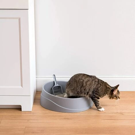 Iris Ohyama, Litière / Bac à Litière Intérieur Poli, Compact, Pelle Incluse Pour Chat - Open Top Cat Litter Pan OCLP-390, Gris 7 Iris Ohyama, Litière / Bac à Litière Intérieur Poli, Compact, Pelle Incluse Pour Chat - Open Top Cat Litter Pan OCLP-390, Gris – Image 5