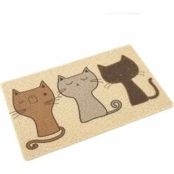 AIDUCHO Tapis De Litière Pour Chats, Tapis En PVC, Imperméable Et Antidérapant, Idéal Comme Tapis à Gamelles Pour Chats, Chiens, Chiots(60 X40cm)