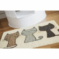 AIDUCHO Tapis De Litière Pour Chats, Tapis En PVC, Imperméable Et Antidérapant, Idéal Comme Tapis à Gamelles Pour Chats, Chiens, Chiots(60 X40cm) -Promos Litière et bac à litière Magasin 36883853 5