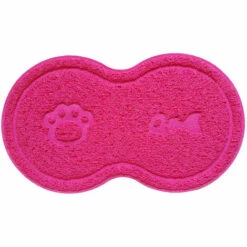 AIDUCHO Tapis De Litière En Forme De 8 Pour Chat 46 X 26 Cm(rose Rouge)