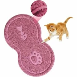 BETTERLIFE Tapis Litiere Chat 45*26cm Tapis De Toilette Chat Imperméable Antidérapant, Tapis De Litière Pour Chat Facile à Nettoyer Pets Tapis De Litière Antidérapant Pour Chien/Chat Gris