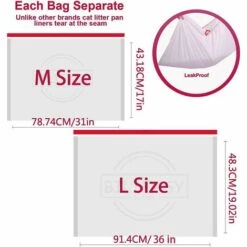 BETTERLIFE Lot De 10 Sacs De Litière Pour Chat Avec Cordons De Serrage Résistants Aux Rayures Pour Litière Moyenne Et Grande Taille (S, Blanc) -Promos Litière et bac à litière Magasin 37265347 3