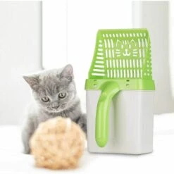 BETTERLIFE Pelle à Litière Pour Chat/Chien - Tamis Avec Pelle Profonde Neater Pet Shovel à Sable Outils De Nettoyage Avec Extra 30pcs Sacs Poubelles (Vert) -Promos Litière et bac à litière Magasin 37265351 2