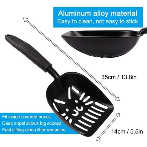 BETTERLIFE Pelle à Litière Pour Chat En Alliage D'aluminium Anti-adhésive Durable Et Antirouille Pelle à Litière Scoop Pour Chat Animaux De Compagnie Grand Modèle 5 BETTERLIFE Pelle à Litière Pour Chat En Alliage D'aluminium Anti-adhésive Durable Et Antirouille Pelle à Litière Scoop Pour Chat Animaux De Compagnie Grand Modèle – Image 3