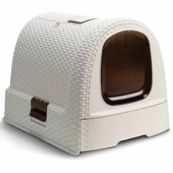 Bac à Litière Pour Chats 51x38,5x39,5 Cm Blanc Curver