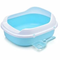 Bac à Litière Haut Pour Chat 56 X 45 X 23,5 Cm + Pelle à Litière Pour Retirer Les Excréments - Animood