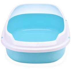 Bac à Litière Haut Pour Chat 56 X 45 X 23,5 Cm + Pelle à Litière Pour Retirer Les Excréments - Animood -Promos Litière et bac à litière Magasin 39419290 3