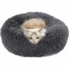 ECHOO Rond En Peluche Animal De Compagnie Lit Panier Rond Nid De Compagniede épais Peluche Tapis De Nid Pour Animaux De Compagnie Sommeil Profond Pou Chats Et Chiens (50CM, Gris) -Promos Litière et bac à litière Magasin 39495126 1