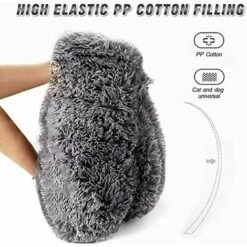 ECHOO Rond En Peluche Animal De Compagnie Lit Panier Rond Nid De Compagniede épais Peluche Tapis De Nid Pour Animaux De Compagnie Sommeil Profond Pou Chats Et Chiens (50CM, Gris) -Promos Litière et bac à litière Magasin 39495126 3