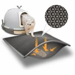 BARES Tapis De Litière Pour Chat - Super Taille 24"X15" Gris