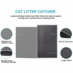 BARES Tapis De Litière Pour Chat - Super Taille 30''X24'' Gris -Promos Litière et bac à litière Magasin 40102914 3