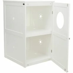 Maison De Chat Pour Litière 2 Niveaux 53x90x58 Cm Blanc TRIXIE