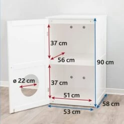 Maison De Chat Pour Litière 2 Niveaux 53x90x58 Cm Blanc TRIXIE -Promos Litière et bac à litière Magasin 40587758 3