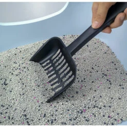 THSINDE Pelle à Litière Pour Chat, Trou Fin, Acier Inoxydable, Noir