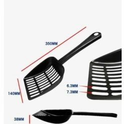 THSINDE Pelle à Litière Pour Chat, Trou Fin, Acier Inoxydable, Noir -Promos Litière et bac à litière Magasin 40911415 3