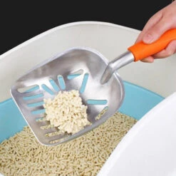 LONGZIMING Pelle à Litière Pour Chat, Pelle à Litière Pour Chiens Et Chats, Cuillère à Litière à Poignée En Caoutchouc Confortable, Pelle En Acier Inoxydable Pour Animaux De Compagnie -Promos Litière et bac à litière Magasin 41348111 4