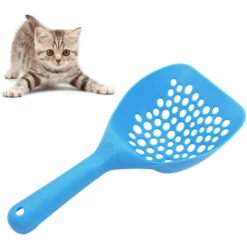 LONGZIMING Pelle à Litière Fresh Step Tout-en-un, Rapide Et Facile à Utiliser, Pelle à Litière Pour Chat, Poignée Ergonomique Pelle à Litière Pour Chat Pour Ramasser La Litière Pour Chat, Bleu