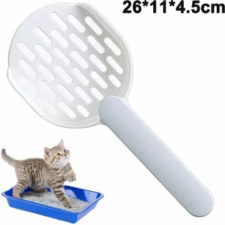 LONGZIMING Pelle à Litière, Poop Poop, Pelle à Litière Pour Chat, Pelle En Plastique, Blanc + Gris