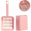 LONGZIMING Pelle à Litière Pour Chat Avec Support Tamis Pour Animaux De Compagnie Nettoyage Des Ordures Pelle Profonde Pour Un Ramassage Facile Tamisage Rapide, Rose -Promos Litière et bac à litière Magasin 41657172 1