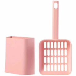 LONGZIMING Pelle à Litière Pour Chat Avec Support Tamis Pour Animaux De Compagnie Nettoyage Des Ordures Pelle Profonde Pour Un Ramassage Facile Tamisage Rapide, Rose -Promos Litière et bac à litière Magasin 41657172 2