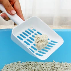 LONGZIMING Pelle à Litière Pour Chat Avec Support Tamis Pour Animaux De Compagnie Nettoyage Des Ordures Pelle Profonde Pour Un Ramassage Facile Tamisage Rapide, Blanc -Promos Litière et bac à litière Magasin 41657185 3