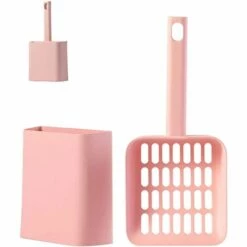 ALMI Pelle à Litière Pour Chat Avec Support En Plastique Fournitures De Nettoyage Animal Tamisage Scooper Poignée Confortable Hygiènes Pelle à Litière