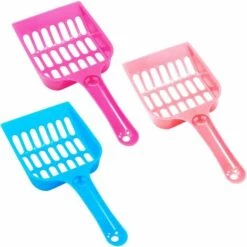 ALMI Lot De 3 Pelle à Litière Pour Chat, Portable Plastique Alimentaire Scoop Pour Chat Ciot Avec Manches Outil De Nettoyage Pour Animaux Domestiques Pour Nettoyer Litière Des Chats Sable