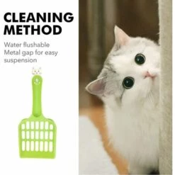 ALMI Pelle à Litière Pour Chat, Pelles En Plastique Pour Chat Pelle à Litière En Plastique Solide Pelle à Litière Kitty Avec Long Manche Pour Nettoyage Des Toilettes De Sable De Chat, 5pc -Promos Litière et bac à litière Magasin 43438036 5