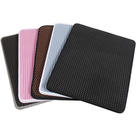 HANBING Tapis De Litière Pour Chat Tapis Anti-sable Et Imperméable Tapis Tout Usage Pour Chats Et Chiens Tapis De Litière Pour Chat Double Couche (gris 30*30) 5 HANBING Tapis De Litière Pour Chat Tapis Anti-sable Et Imperméable Tapis Tout Usage Pour Chats Et Chiens Tapis De Litière Pour Chat Double Couche (gris 30*30) – Image 3