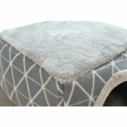 HANBING Pet Furniture Space Capsule Villa Nid Pour Animal De Compagnie Fermé (L) Gris Imprimé Léopard -Promos Litière et bac à litière Magasin 43596692 3