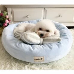 HANBING Meubles Pour Animaux | Plus Velours Pour Garder Au Chaud Nid Pour Animaux Quatre Saisons Bleu Clair (S) -Promos Litière et bac à litière Magasin 43596777 3