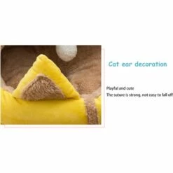 HANBING Meuble Pour Animaux De Compagnie Semi-fermé Confort Quatre Saisons Plus Nid En Velours Pour Chats Et Chiens | B Jaune ((S)) -Promos Litière et bac à litière Magasin 43596860 4