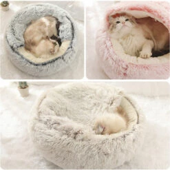 HANBING Pet Furniture Crystal Velvet Warm Round Half-Pack Pet Nest Gris (Polaire) 40 * 40 11 HANBING Pet Furniture Crystal Velvet Warm Round Half-Pack Pet Nest Gris (Polaire) 40 * 40 -Promos Litière et bac à litière Magasin 43596985 5