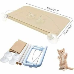HANBING Meubles Pour Animaux De Compagnie, Hamac Pour Animaux De Compagnie Avec Ventouse, Rose (55*35CM, Longueur De Corde 56CM) -Promos Litière et bac à litière Magasin 43597079 2