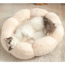 HANBING Meubles Pour Animaux De Compagnie Nid En Peluche D'hiver Chaud Gris (55*55cm) -Promos Litière et bac à litière Magasin 43597239 3