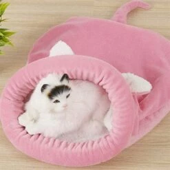 ELLE Lit Pour Animaux De Compagnie Sac De Couchage Doux Et Chaud Pour Chat Sac De Couchage Auto-Chauffant Kitty Sack Lits De Chenil Pour Animaux De Compagnie Snuggle Sack Couverture Mat Kitty Sac -Promos Litière et bac à litière Magasin 44832570 3