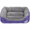 GDRHVFD En Peluche Chien Lit Tapis Chien Chenil Doux Chaud Lit Confortable Pour Petit Moyen Grand Chien Maison D'Hiver Fournitures Pour Animaux De Compagnie - Violet M 54*42Cm