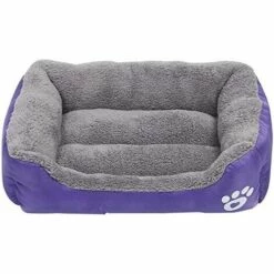 GDRHVFD En Peluche Chien Lit Tapis Chien Chenil Doux Chaud Lit Confortable Pour Petit Moyen Grand Chien Maison D'Hiver Fournitures Pour Animaux De Compagnie - Violet M 54*42Cm