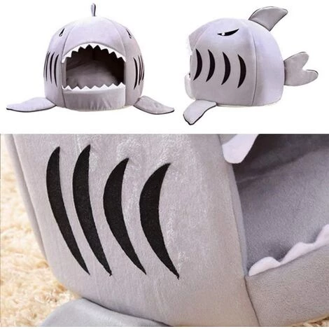GDRHVFD Lit Doux En Forme De Requin Pour Chien Ou Chat - Coussin Chaud En Forme De Requin - Sac De Couchage Doux - Gris S 5 GDRHVFD Lit Doux En Forme De Requin Pour Chien Ou Chat - Coussin Chaud En Forme De Requin - Sac De Couchage Doux - Gris S – Image 3