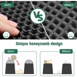 TANABATA Tapis Litière Chat, Tapis De Litière Nid D'abeille Double Couche Matériau, Tapis De Toilette Chat Imperméable Antidérapant, Facile à Nettoyer, Double Couche En Nid D'abeille, 60x45 Cm -Promos Litière et bac à litière Magasin 46354568 4