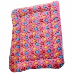 Couverture En Peluche étoile Pour Animaux De Compagnie Coussin De Lit En Velours Corail Oreiller Pour Animaux De Compagnie Chiot Tapis De Couchage été Niche Pour Chien Oreiller Chaud Rose, S: 50x35cm,HANBING
