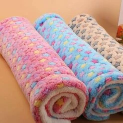 Couverture En Peluche étoile Pour Animaux De Compagnie Coussin De Lit En Velours Corail Oreiller Pour Animaux De Compagnie Chiot Tapis De Couchage été Niche Pour Chien Oreiller Chaud Rose, S: 50x35cm,HANBING -Promos Litière et bac à litière Magasin 47162874 3