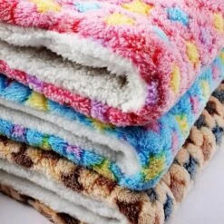 Couverture En Peluche étoile Pour Animaux De Compagnie Coussin De Lit En Velours Corail Oreiller Pour Animaux De Compagnie Chiot Tapis De Couchage été Niche Pour Chien Oreiller Chaud Rose, S: 50x35cm,HANBING -Promos Litière et bac à litière Magasin 47162874 4