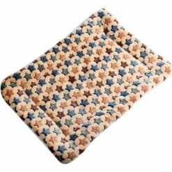 Couverture En Peluche étoile Pour Animaux De Compagnie Coussin De Lit En Velours Corail Tapis De Couchage Pour Chiot D'été En Velours De Corail Pour Animaux De Compagnie Niche Chaude Oreiller Beige, S: 50x35cm,HANBING