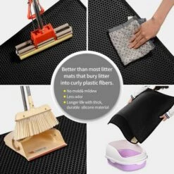 SUPERMARKET Tapis Litière Chat Bac à Litière Pour Chats, Imperméable Non Toxique EVA,Double Couche En Nid D'abeille Design (60x45 Cm, Noir),Superma 10 SUPERMARKET Tapis Litière Chat Bac à Litière Pour Chats, Imperméable Non Toxique EVA,Double Couche En Nid D'abeille Design (60x45 Cm, Noir),Superma -Promos Litière et bac à litière Magasin 48339304 4