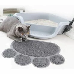 Tapis Litiere Chat 30 * 40cm Tapis De Toilette Chat Imperméable Antidérapant, Tapis De Litière Pour Chat Facile à Nettoyer Pets Tapis De Litière Antidérapant Pour Chien/Chat (Gris) -Fontainebleau -Promos Litière et bac à litière Magasin 48831906 5