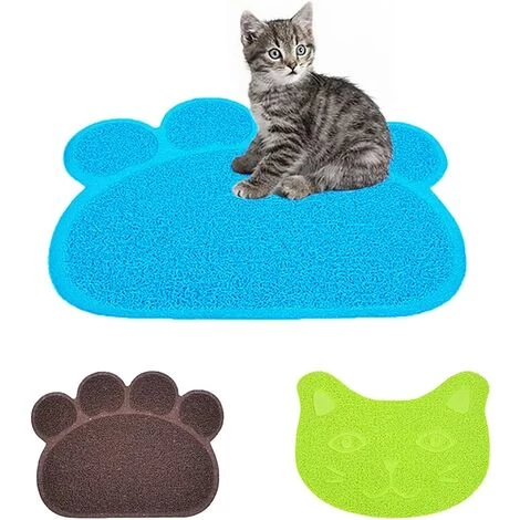 Tapis Pour Bac à Litière,Tapis De Litière Pour Chat Plat Bol D'alimentation Pour Nourriture Tapis De Nettoyage (Bleu),Irisfr 7 Tapis Pour Bac à Litière,Tapis De Litière Pour Chat Plat Bol D'alimentation Pour Nourriture Tapis De Nettoyage (Bleu),Irisfr – Image 5