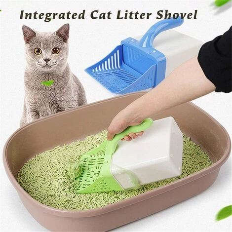 DKSFJKL Ensemble De Pelle À Litière Pour Chat 2 En 1, Poubelle De Processeur Portable Chaton Avec Sac À Déchets (Color : Blue) 4 DKSFJKL Ensemble De Pelle À Litière Pour Chat 2 En 1, Poubelle De Processeur Portable Chaton Avec Sac À Déchets (Color : Blue) – Image 2