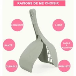 DKSFJKL Pelle à Litière Avec Couvercle Pelle à Litière Pour Chat Pelle Litiere Chat Pelle à Ordures Antiadhésive Pour Filtration Rapide 25,5 * 9,9 Cm -Promos Litière et bac à litière Magasin 50995275 3